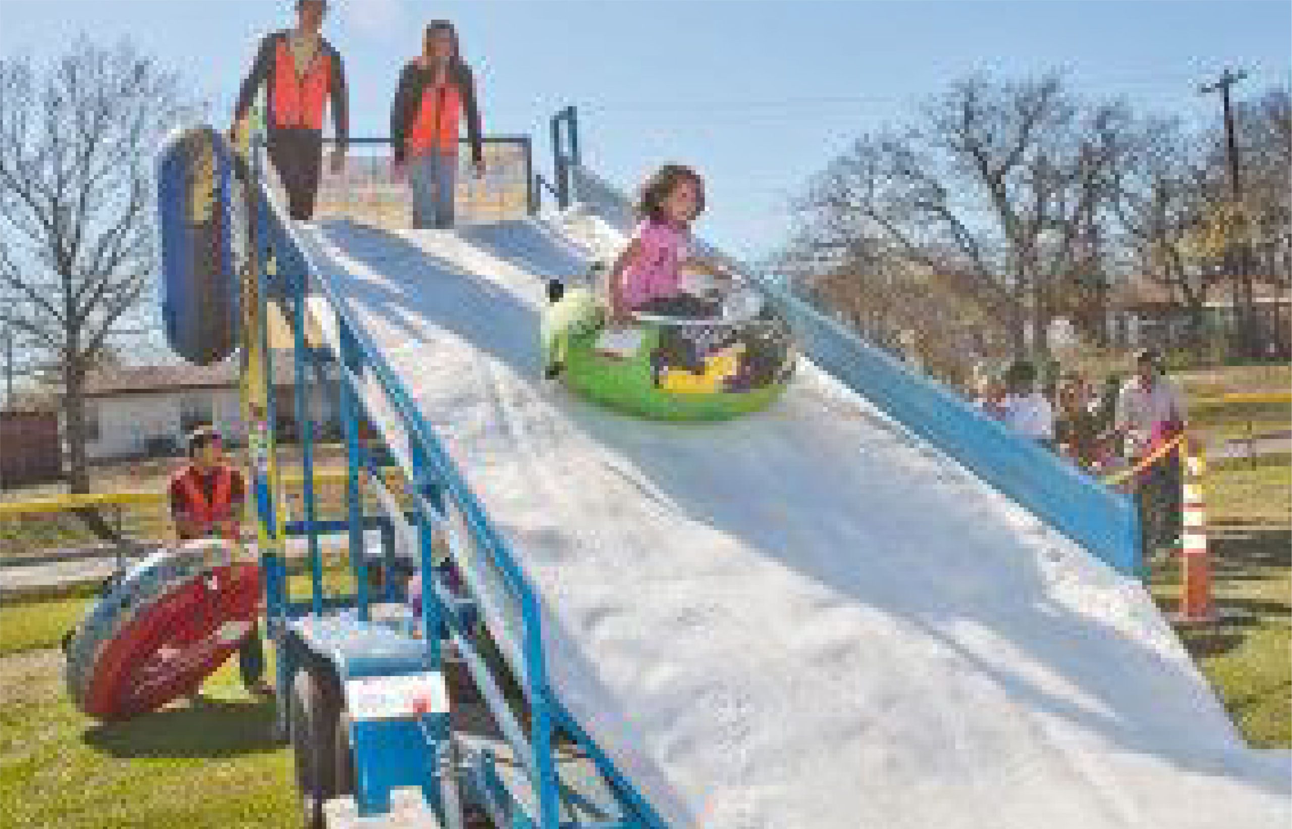 Children Playing on Slide